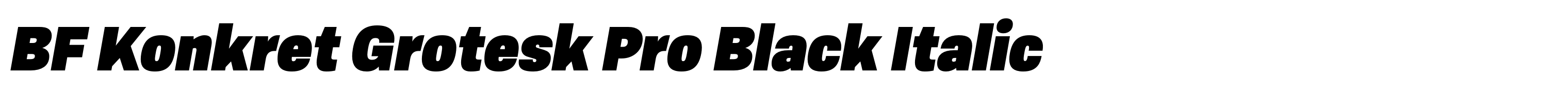 BF Konkret Grotesk Pro Black Italic